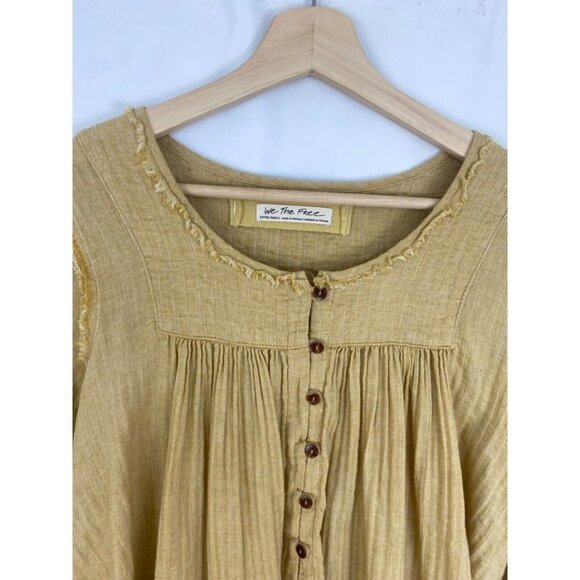 Free People We The Free Sand Dune Henley in Mustard Size XS - Picture 5 of 8